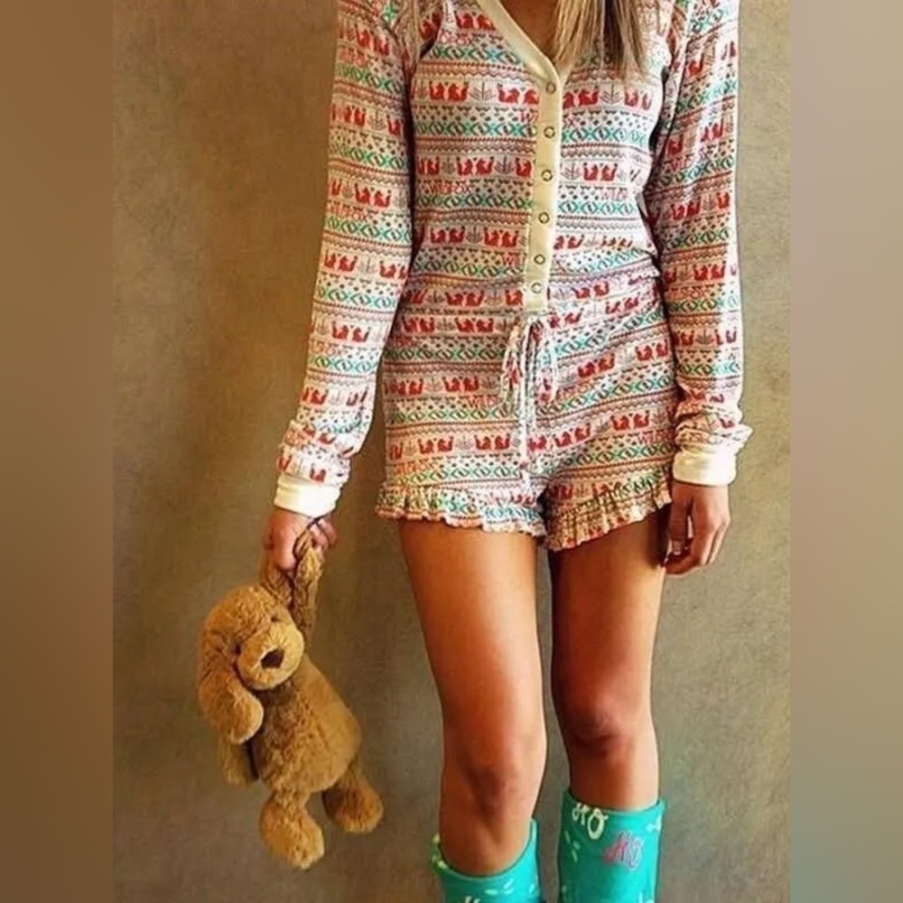 Wildfox Intimates Thermal Romper Pajamas XS